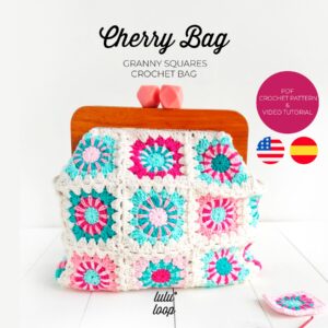 Bolso Cherry - Granny Square Crochet Bag - Patrón PDF